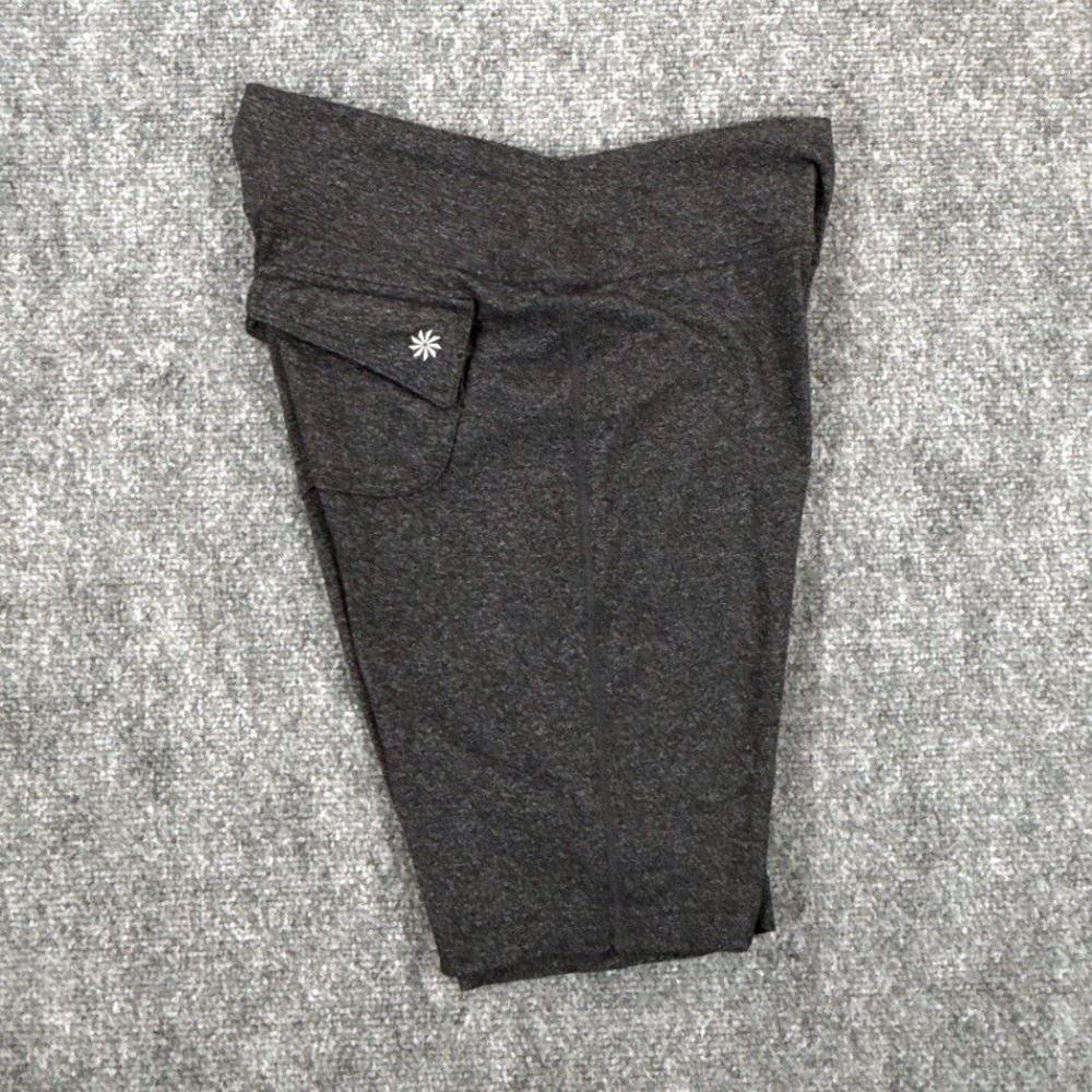 Athleta Bermuda Shorts Womens Small Charcoal Gray Stretch Long Athletic Yoga